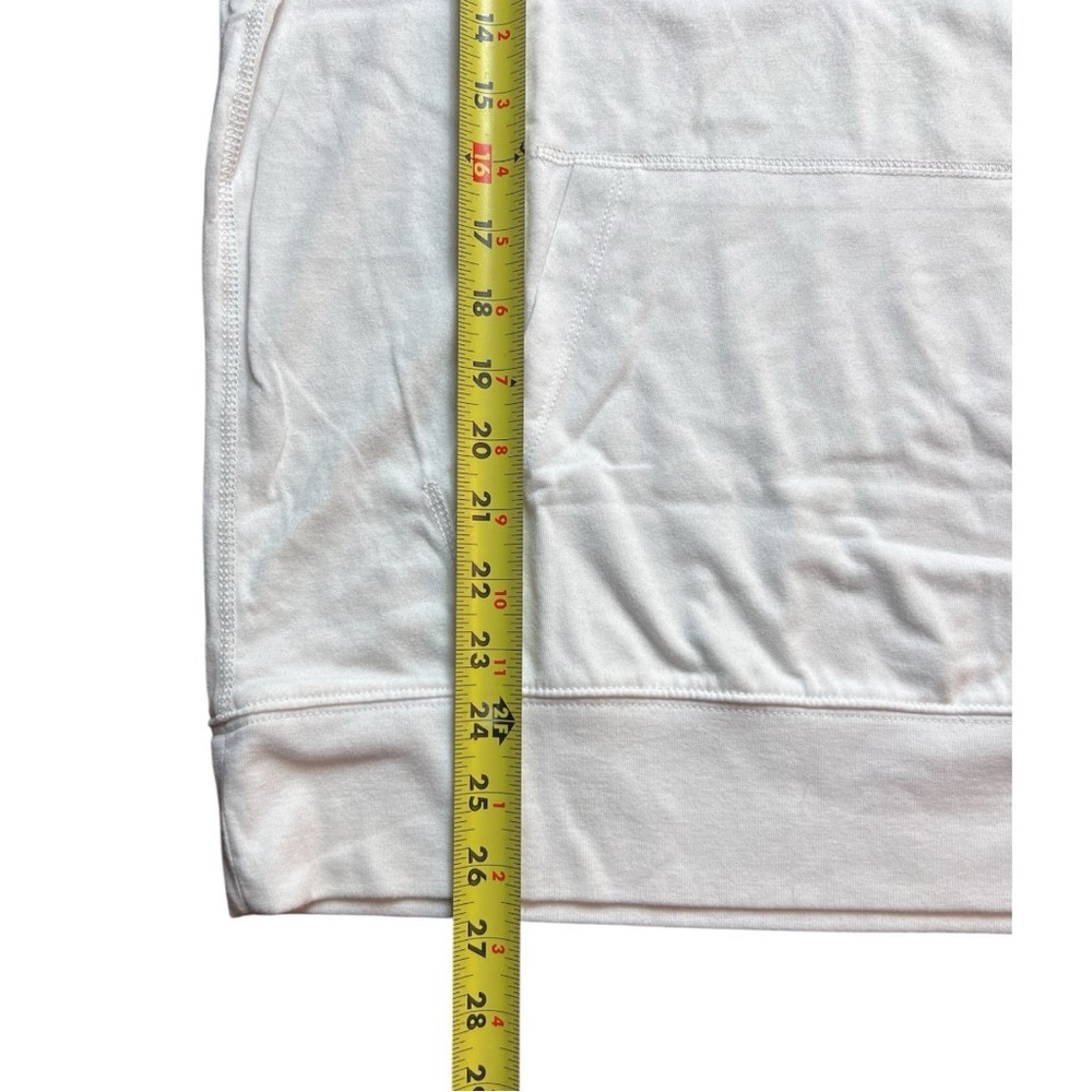 American Eagle Hoodie M White Gray Raglan Pullover Kangaroo Pocket Casual - Picture 6 of 8